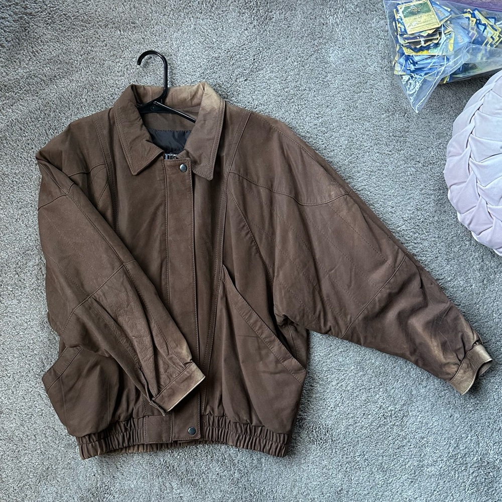 Vintage Men’s Genuine Leather Suede Coat Large - Picture 10 of 15